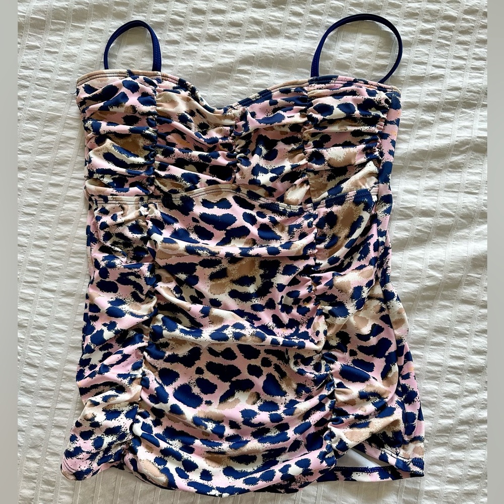 Lime Ricki ruched tankini top